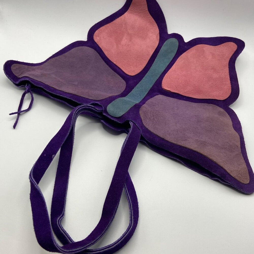 Vintage All Suede Leather Butterfly Purse Mark Cross England Brand 50's to 70's - Picture 12 of 14